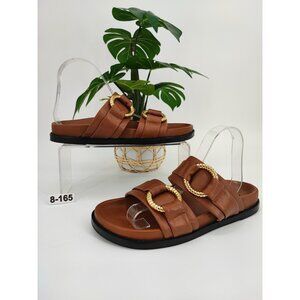 Aqua Women's Brown Faux Leather Sandals Size 8.5B US